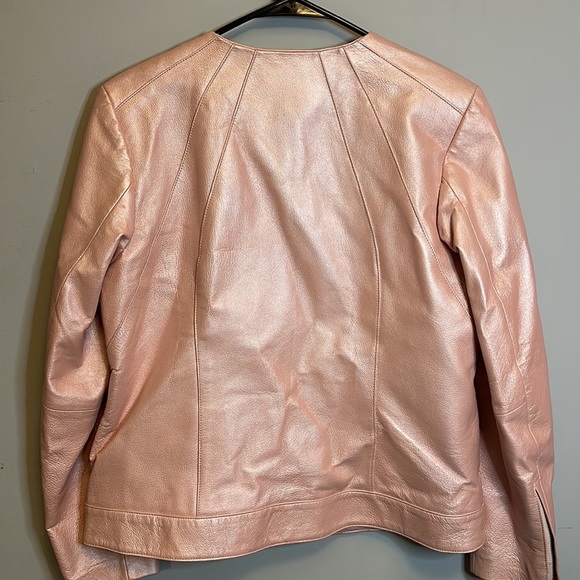 Dialogue Pink Authentic Leather Jacket Size Medium - Picture 8 of 16